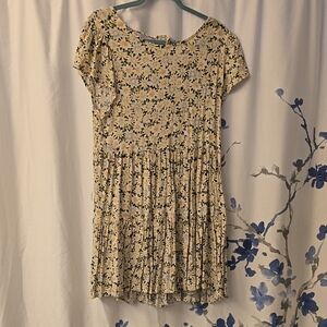 American Eagle Outfitters Floral Mini Dress in Cream and Black